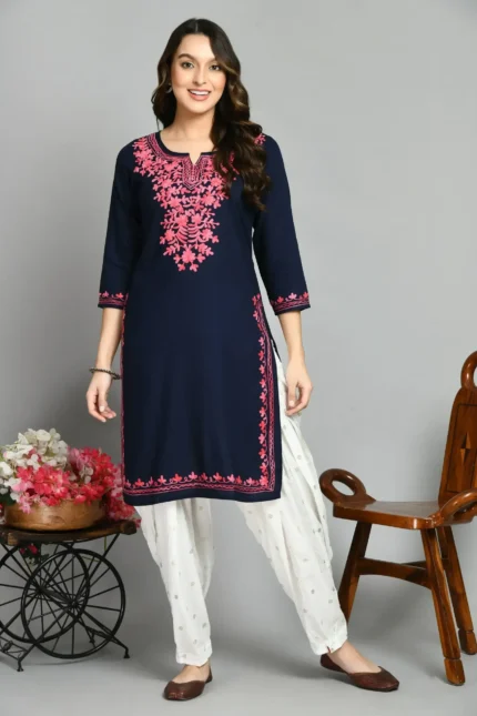 Blue Kashmiri Kurti