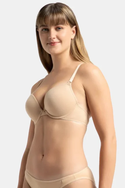 Light Skin Wired Padded Super Combed Cotton Elastane Stretch Medium Coverage