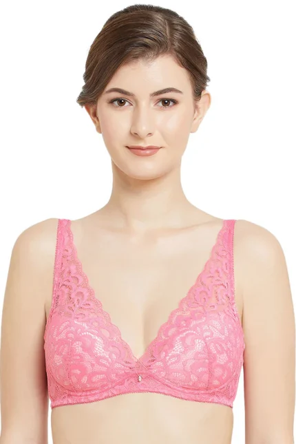 Mystique Padded Non-wired 3/4th Cup Bridal Wear Medium coverage Lace Bra