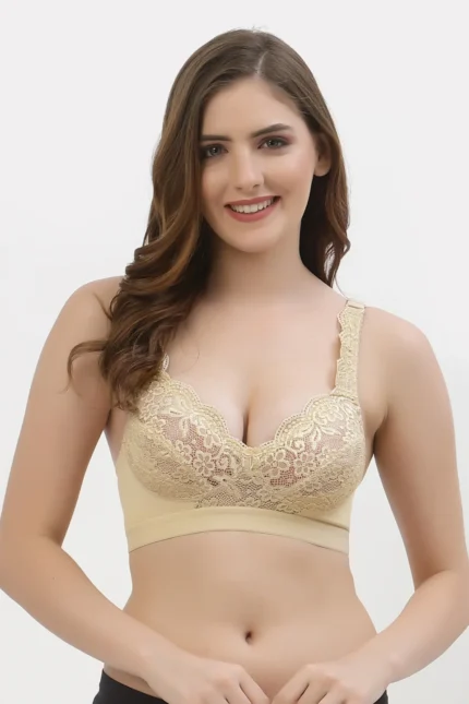 Skin Non-Wired Women's Bridal Lace Bra Full Coverage