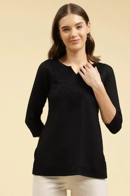 Zahra Black Short Kurti