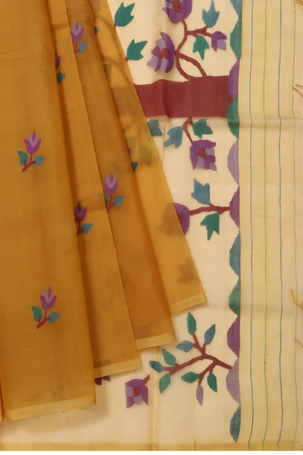Mustard Bengal Jamadani Saree